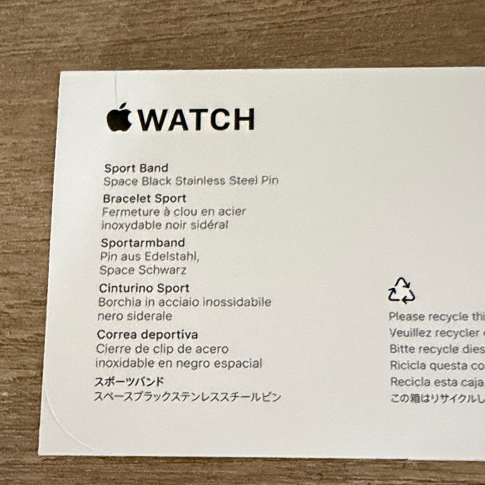Apple Watch Sport Band in BLACK COLOR 42mm s/m NWT - Picture 3 of 6